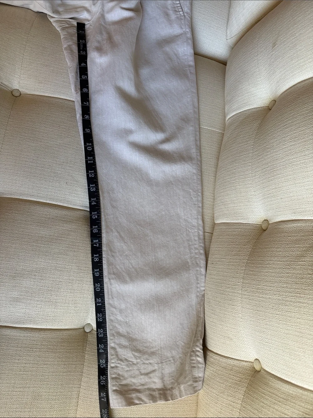 Suit Supply Italian Tessuti Sandrio Cotton Linen Brentwood  Ivory Pants 30 x 28